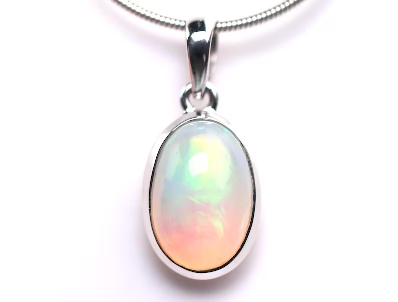 Opal Pendant  925 Sterling Silver Handmade Gemstone Jewelry