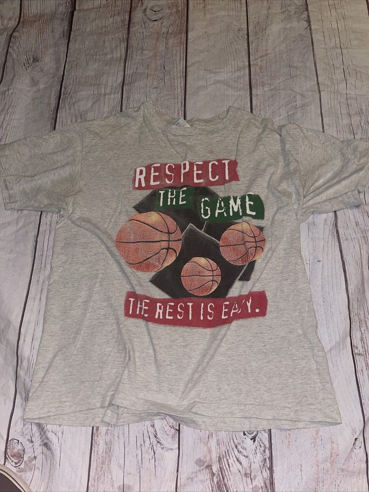VTG Basketball Shirt Adult Extra Large Respect The Game Single Stitch 90s  Mens