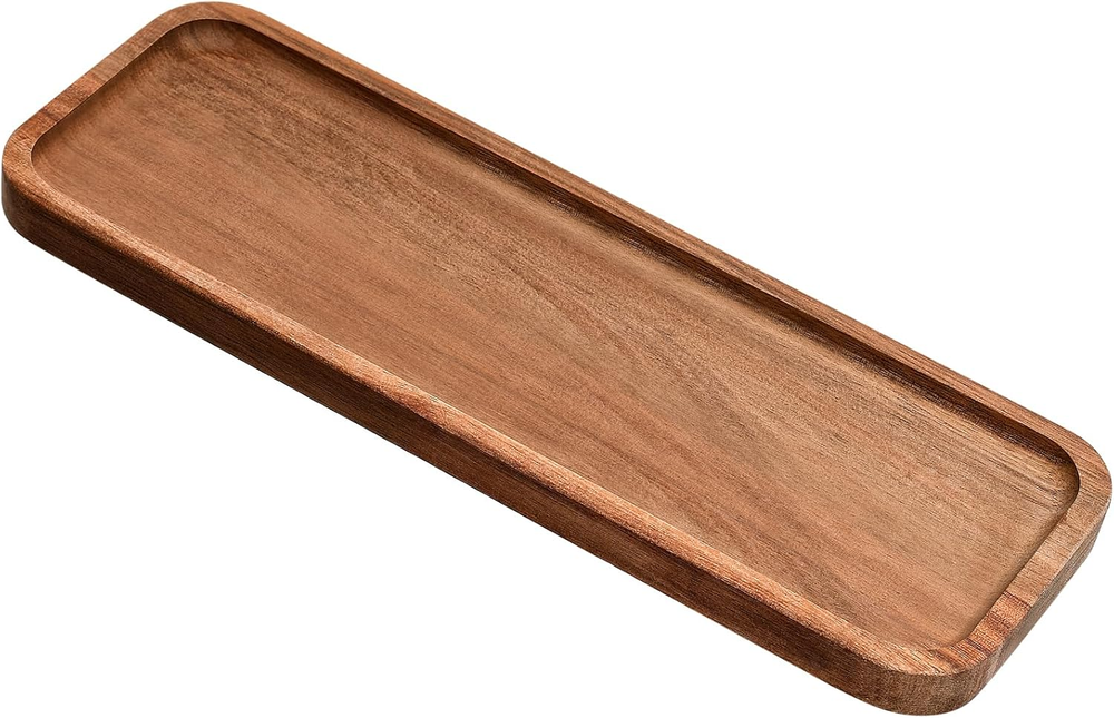 Small Acacia Wood Serving Tray 11.2x4 Inches Natural Wood Platter