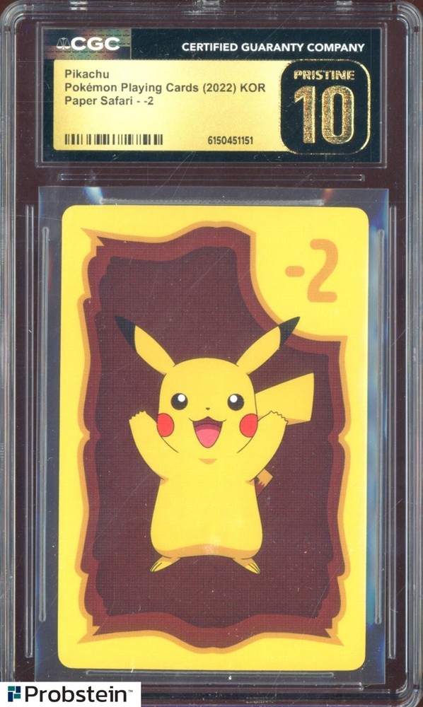 2022 Pokemon Playing Cards Korean Paper Safari Pikachu CGC 10 PRISTINEPROBSTEIN is actively accepting consignments !!