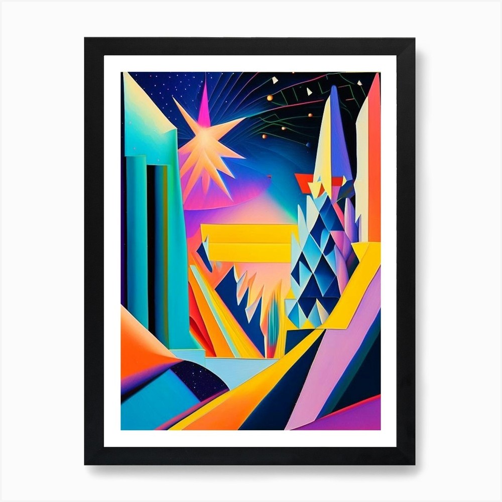 Galaxy Cluster Abstract Modern Pop  Framed Wall Art Poster Canvas Print Picture