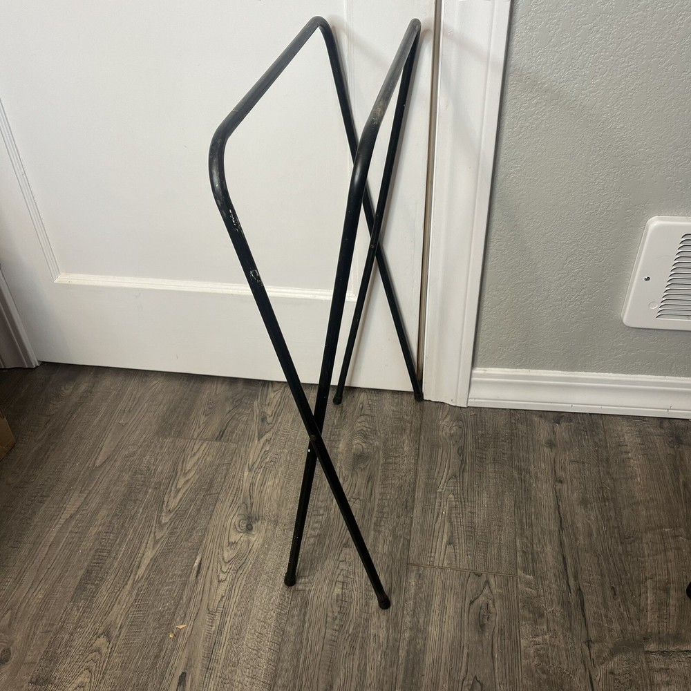 Vtg Black Metal Folding TV Tray Table LEGS ONLY Replacement