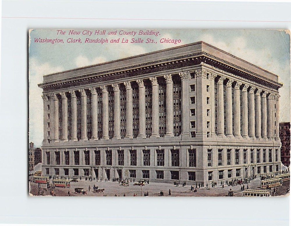 Postcard The City Hall And County Building Chicago Illinois