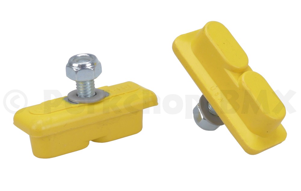 KOOL STOP Continental bicycle THREADED brake pads for Skyway Mags YELLOW (PAIR)