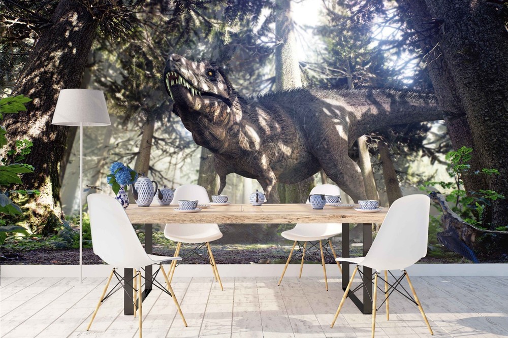 3D Forest Dinosaur Illustration Wall Murals Wallpaper Murals Wall Sticker 7