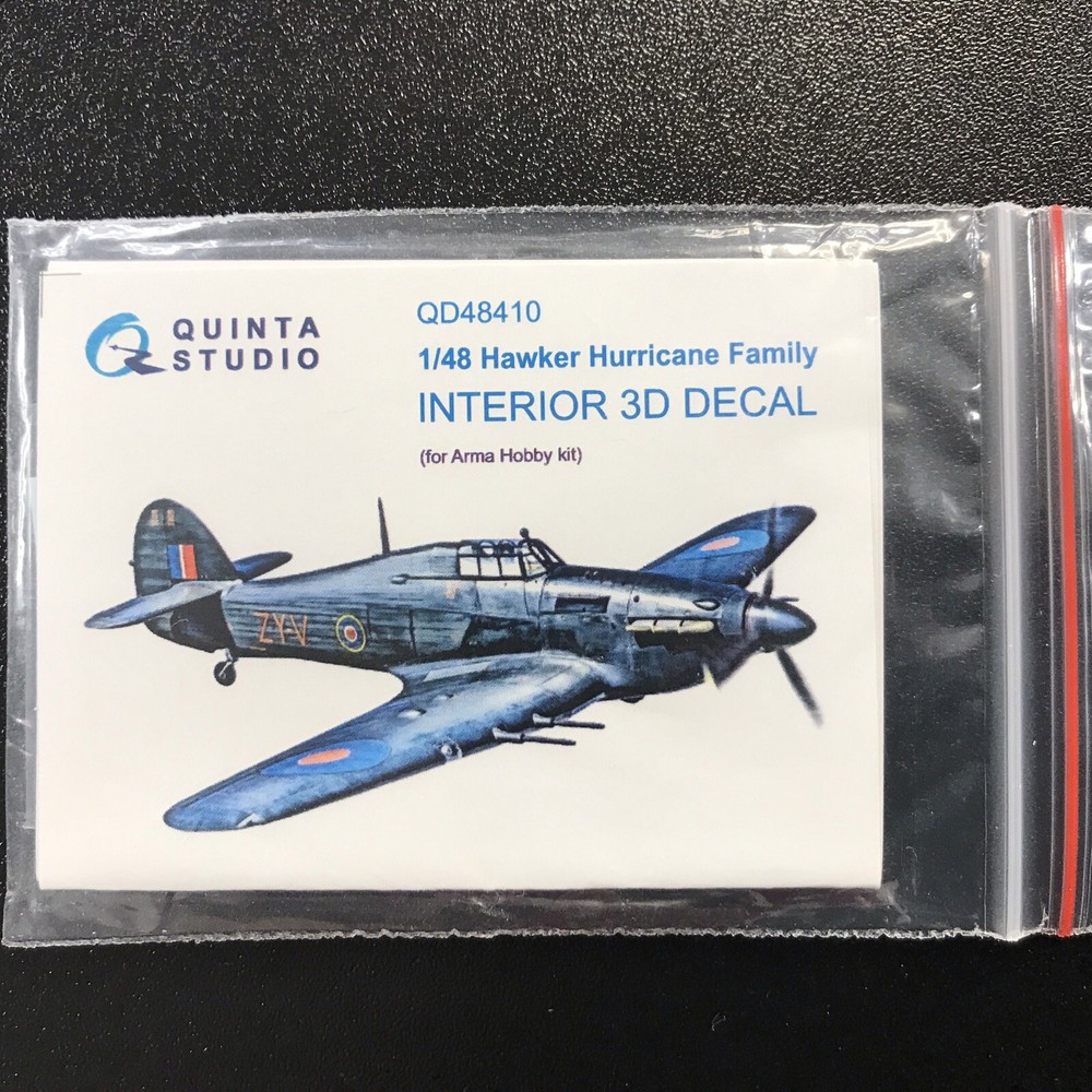 1/48 Quinta Studio #QD48410 Hawker Hurricane Interior 3D Decal MK