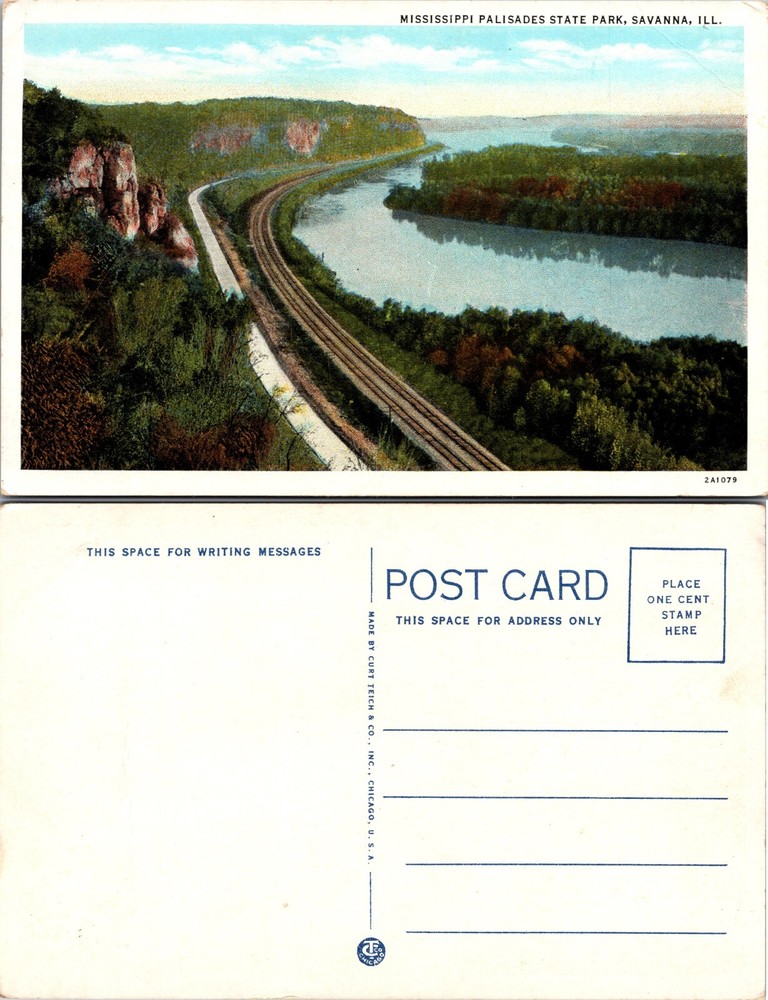 Mississippi Palisades State Park Savanna Illinois IL Postcard