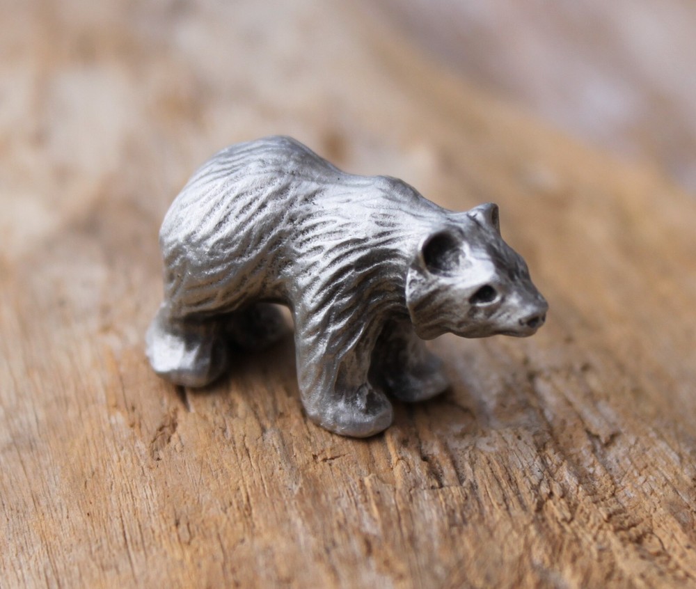Lead Free Pewter Bear Figurine game piece animal gift by Hastings Pewter Co NEW