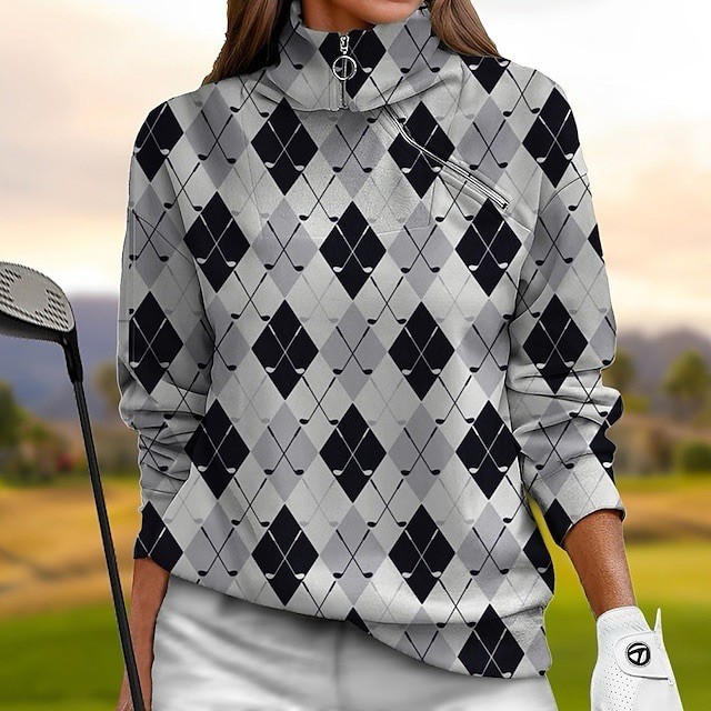 ACEGOLFS Golf Shirt Womens XL UPF 50 Long Sleeve Athletic Pullover