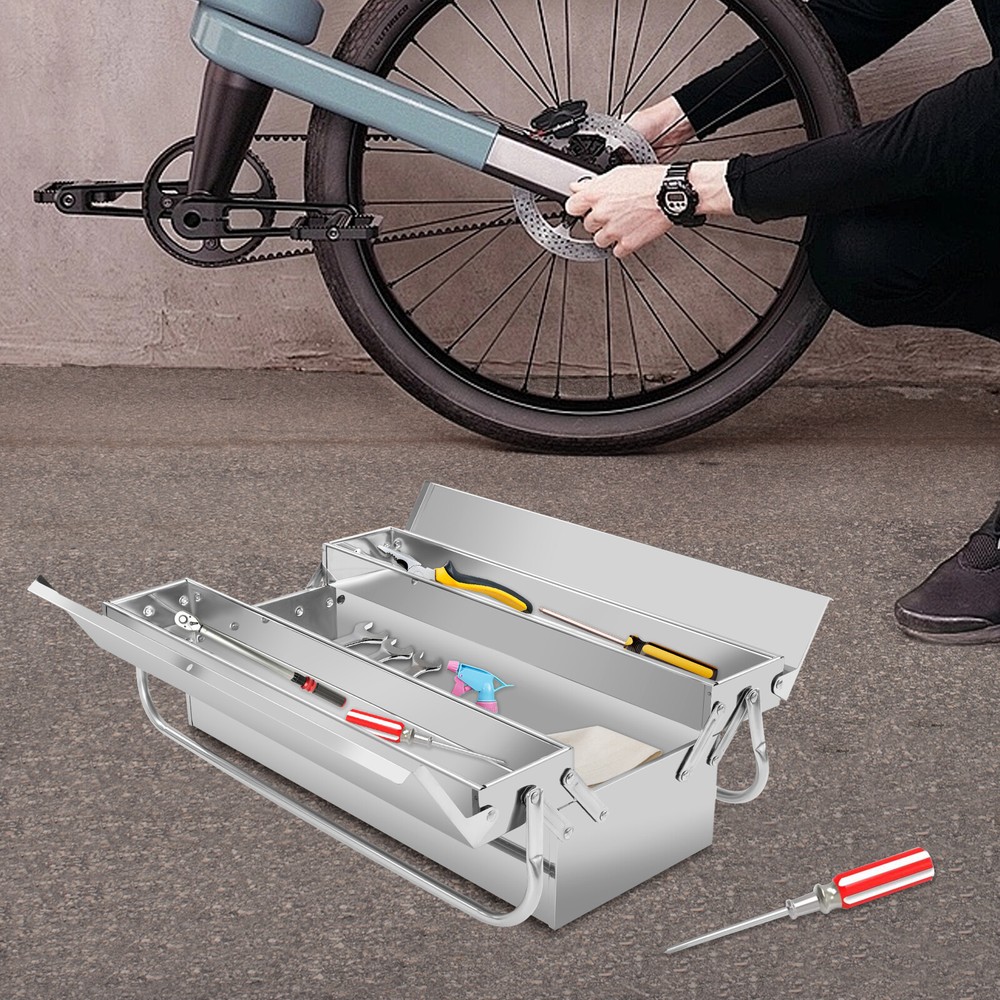 2-Layer Folding Multi-Function Tool Storage Box Organizer for Tools