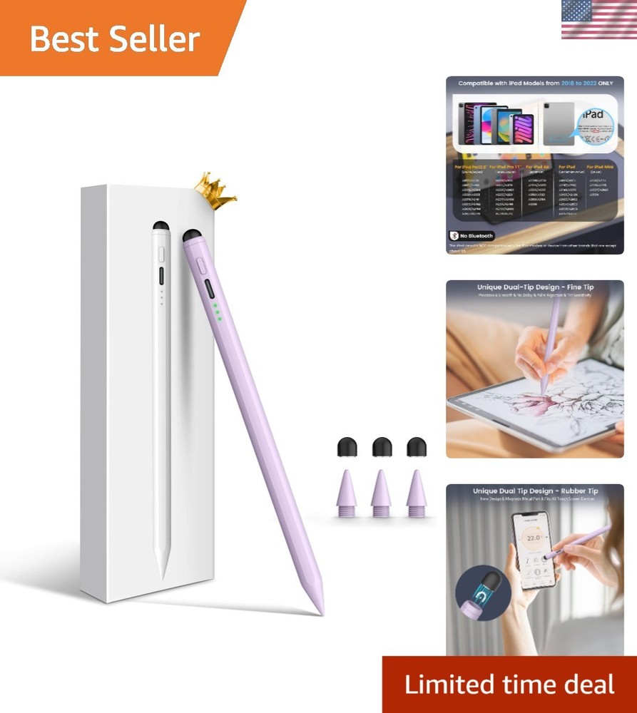 Dual-Tip iPad Pencil with 9H Battery for Artists & Creatives