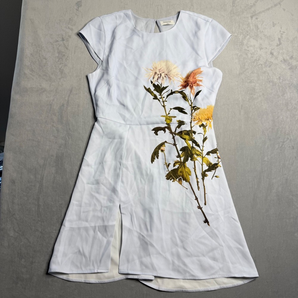 Babaton Aritzia Dress Womens 6 Hampton Floral Print Open Back Mini High Neck