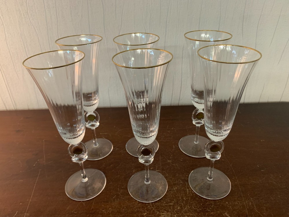 6 Champagne Flutes Vénézia Model In Daum Crystal (Price Per Unit)