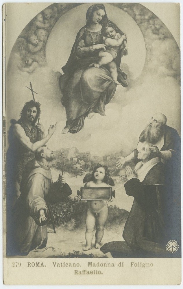 Rome Italy Vatican Madonna di Foilgno by Raffaello Antique Postcard