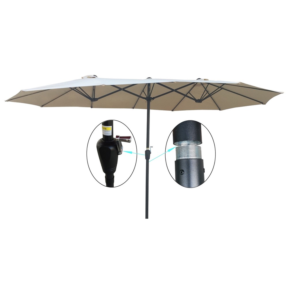 Double-Sided Patio Umbrella for Outdoor Market Table and Garden Use