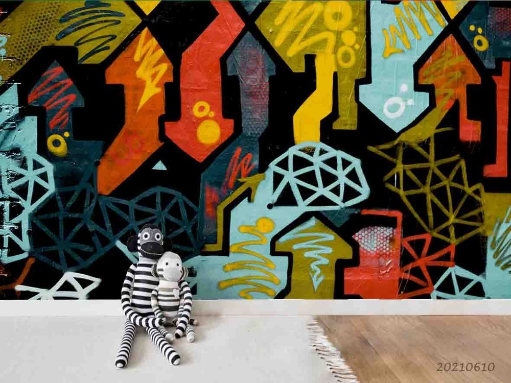 3D Abstract Wall Painting Graffiti Wall Murals Wallpaper Murals Wall Sticker