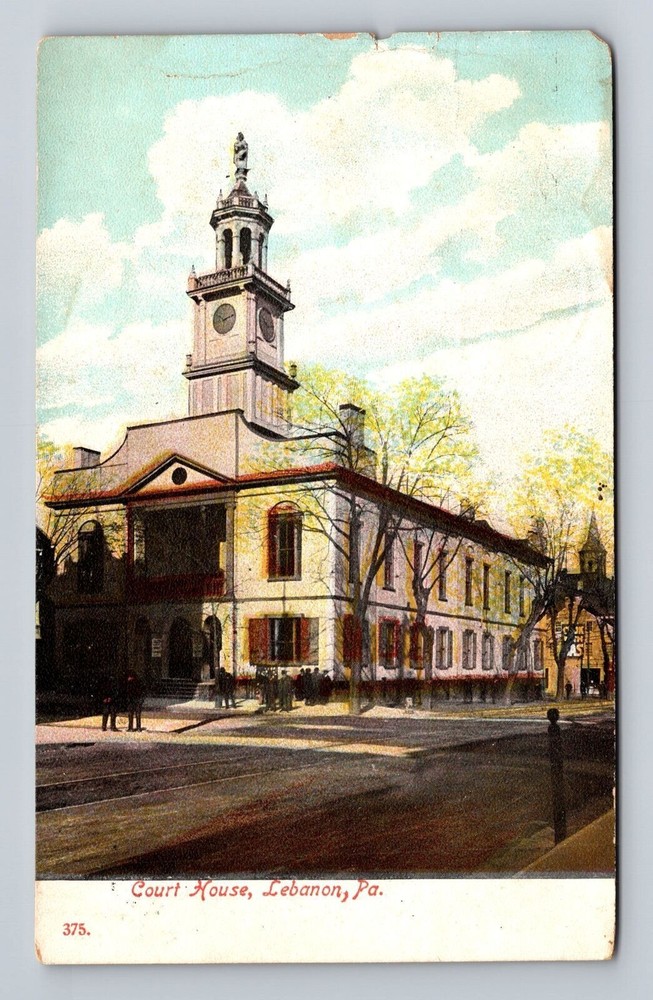Lebanon PA-Pittsburgh, Scenic View Court House, Vintage c1910 Postcard