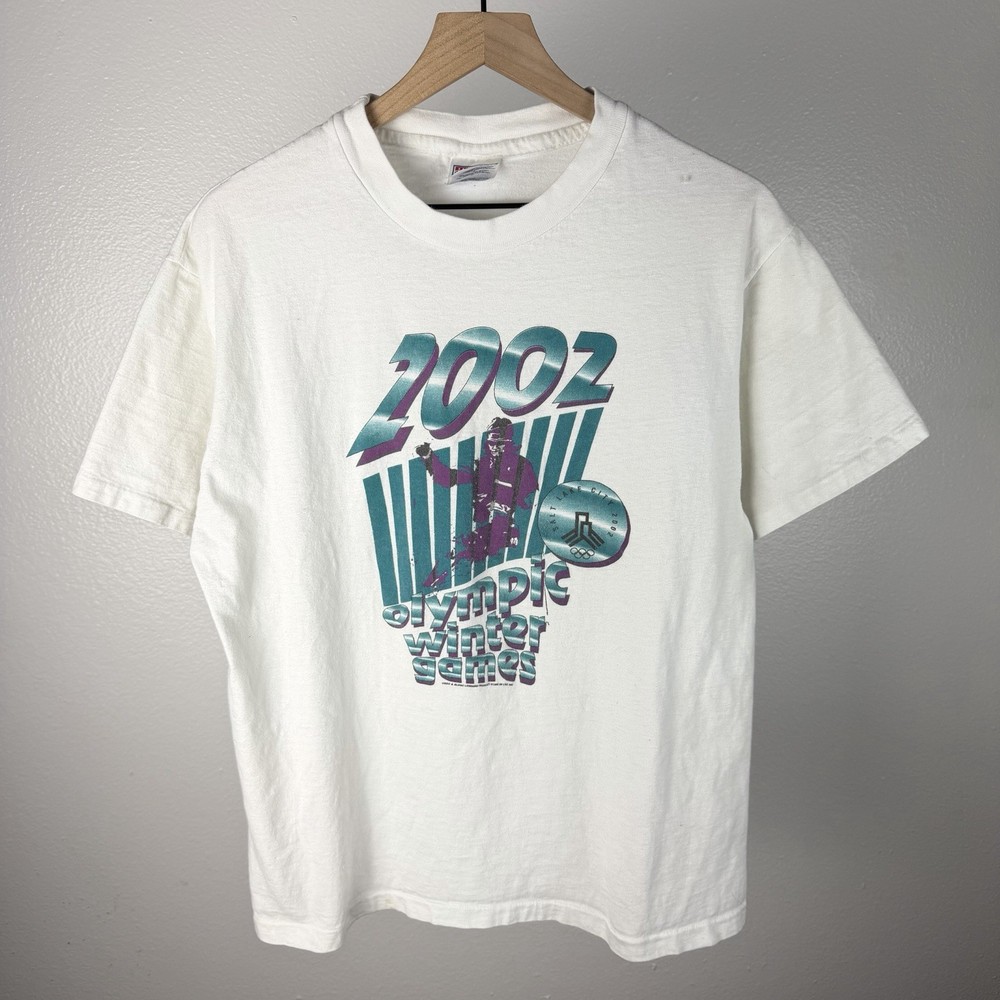 Vintage Y2K 2002 XIX Olympic Games Salt Lake City Single Stitch T Shirt Medium