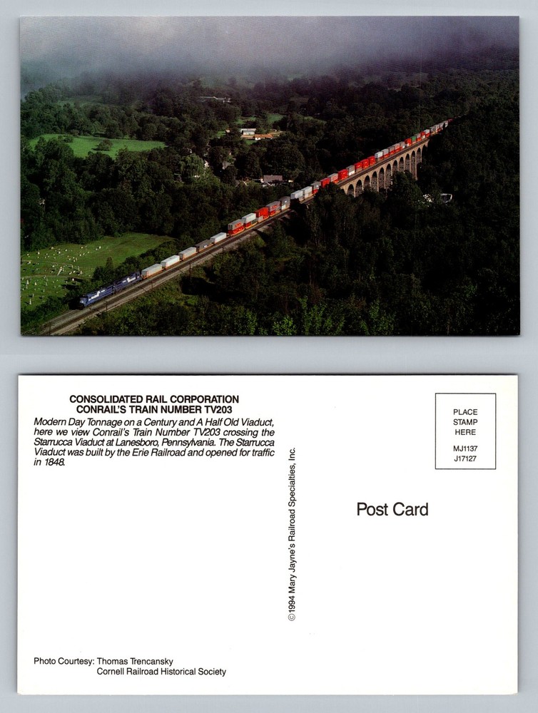 Lanesboro, PA-Pennsylvania, Conrail TV203 Starrucca Viaduct Vintage Postcard