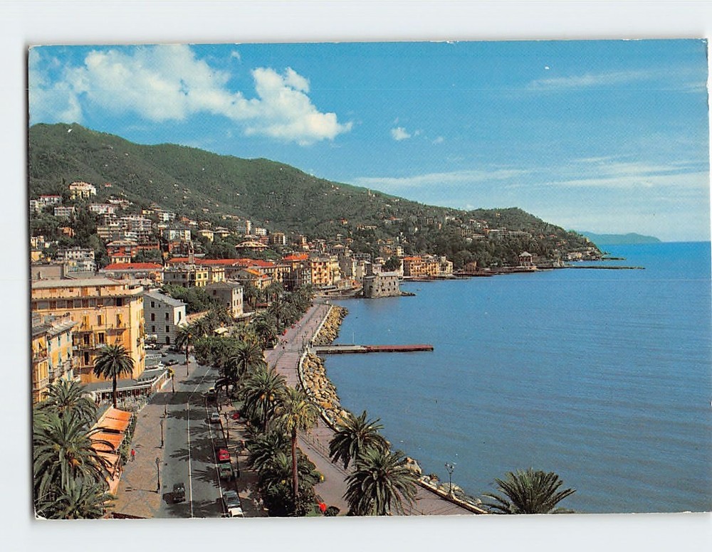 Postcard Panoramic View Rapallo Genoa Liguria Italy