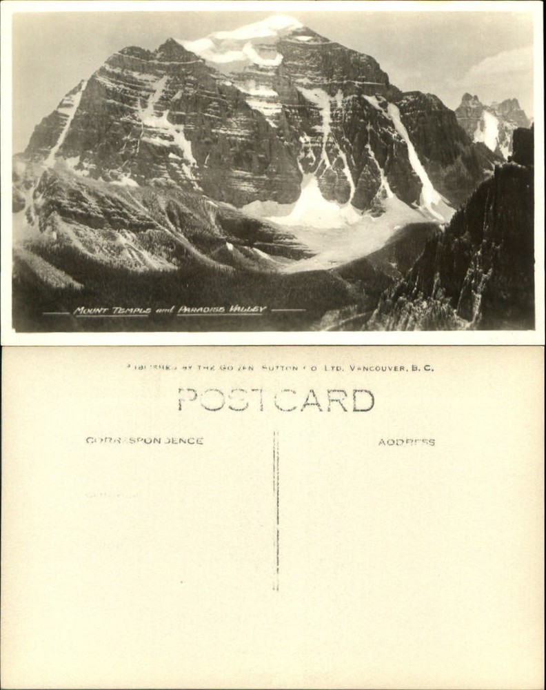 Mount Temple Paradise Valley Banff Alberta Canada Gowen Sutton RPPC