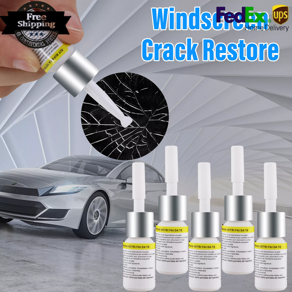 5Pack Nano Glass Repair Fluid Quick Glass Crack Fix and Windshield Crack Repair