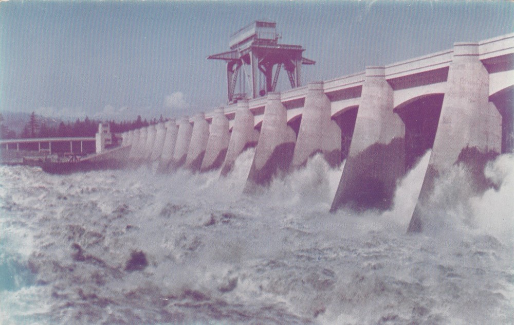 Bonneville  Oregon, Bonneville Dam, Columbia River, Turbulent Water Postcard