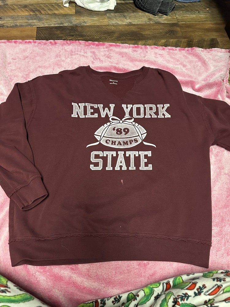 Hollister Women’s Pink Pullover Sweatshirt Size M Logo