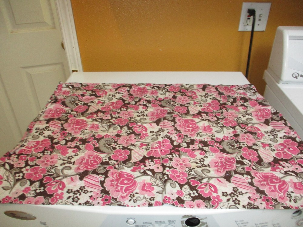 Bright Pink Floral Paisley w Brown & Sparkles Handmade  Pillow Case 21