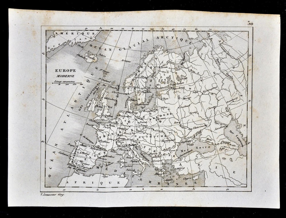 1835 Levasseur Map - Europe - Spain Italy Austria Germany France Holland Britain