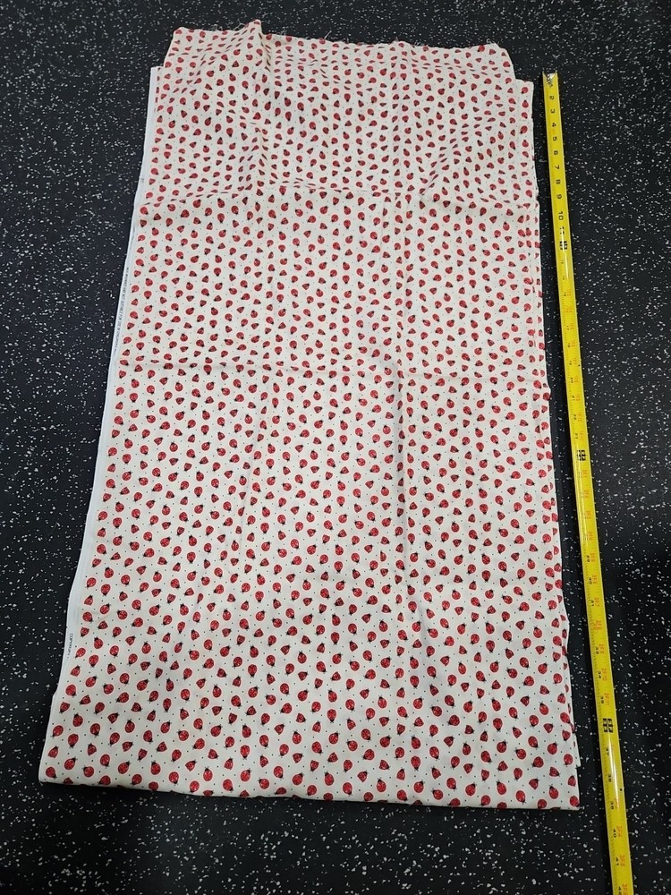 Lot of 4 Yards Ladybugs All Over Cotton Fabric