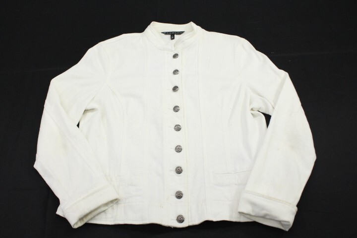 Baccini Jean Jacket Women's Large White Soft Denim
