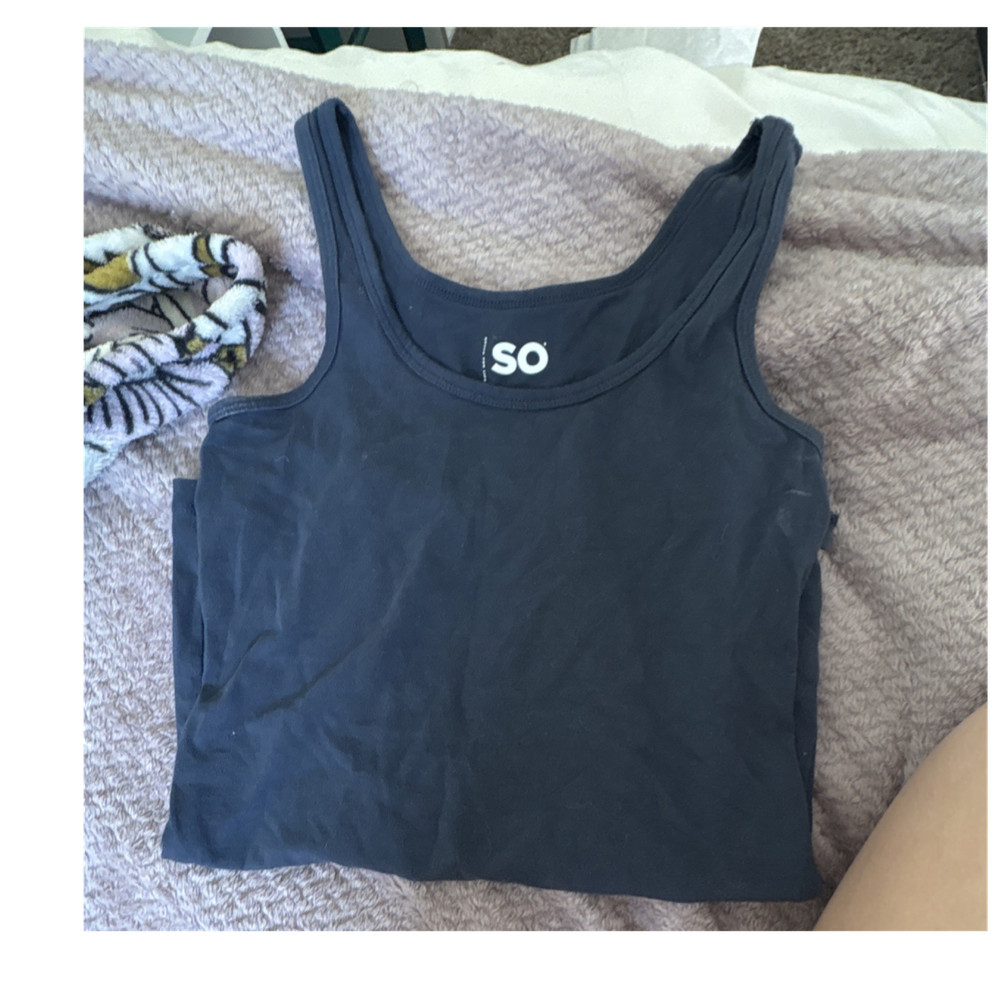 SO Women's Sleeveless Tank Top Black XS Cotton Spandex Jersey Pullover
