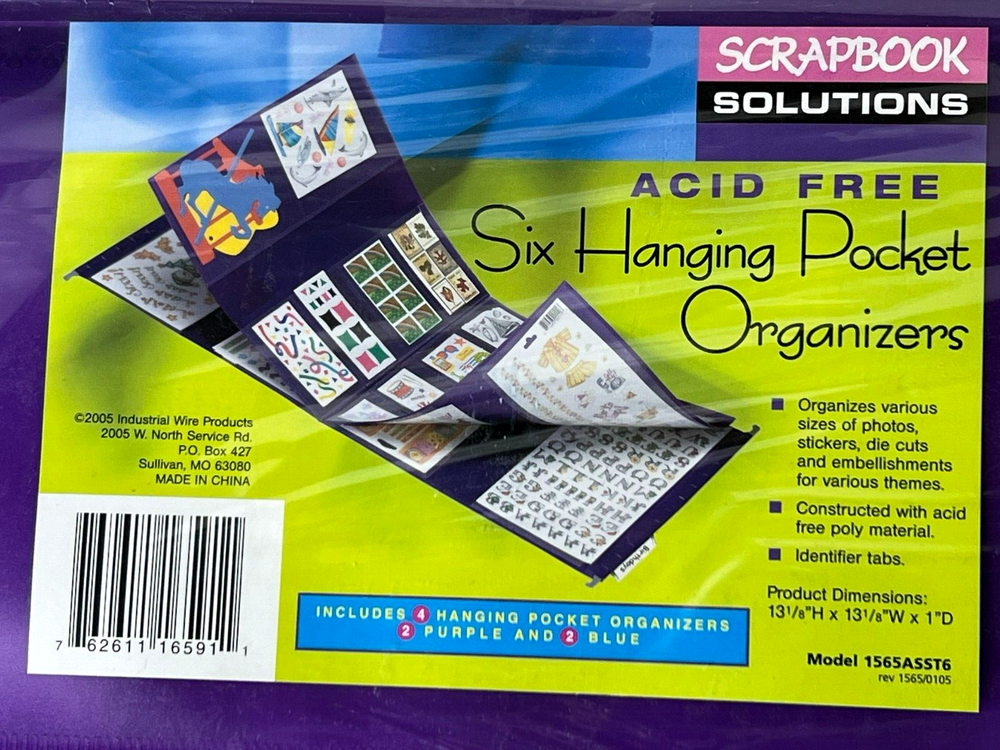 4 Hanging Scrapbook Organizers - Acid-Free Pocket Storage  -image