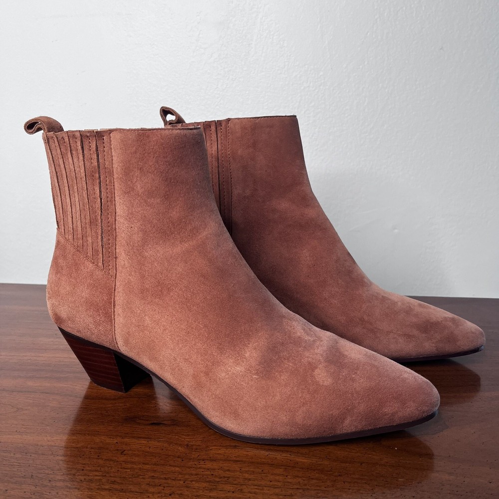 Boden Women's Size 40 US 9 Shoes  Beige Suede Chelsea Boots Ankle Boots 2” Heels