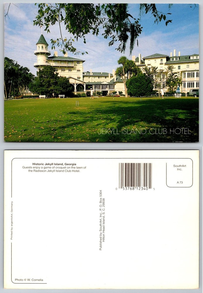 Historic Jekyll Island Club Hotel Georgia Croquet Lawn SouthArt Postcard