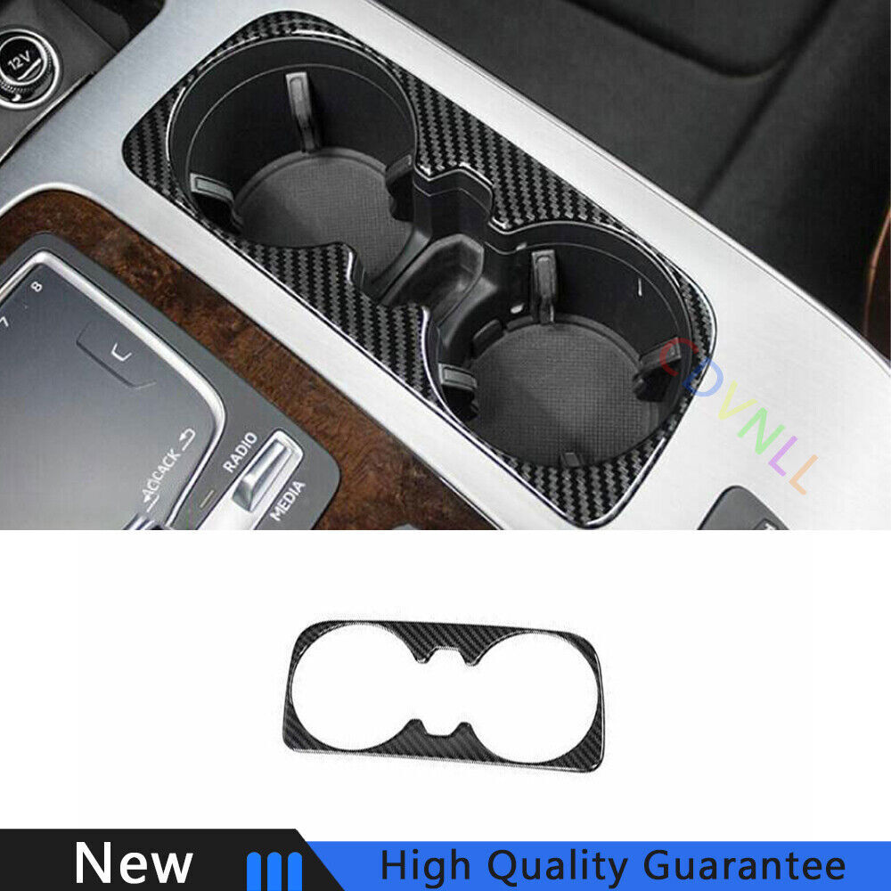 For Audi Q7 2016-2019 Carbon Fiber Steel Middle Console Water Cup Frame Trim 1X