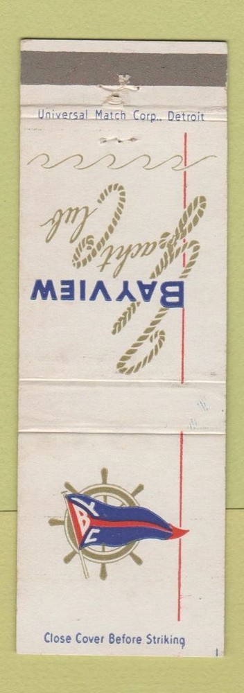 Matchbook Cover - Bayview Yacht Club Detroit? MI WEAR