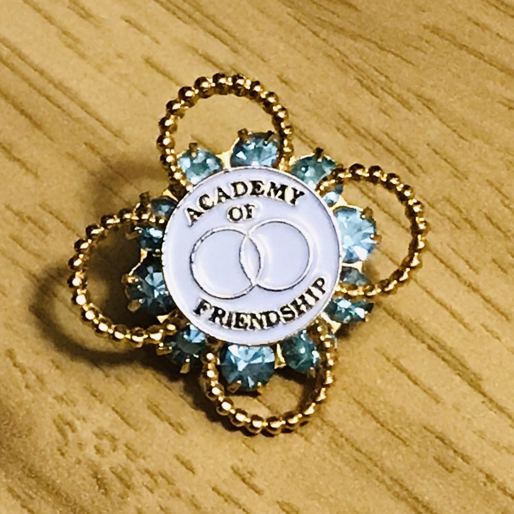 Academy Of Friendship Pin Women of Moose Lodge Rhinestones Lapel Hat Jacket-image