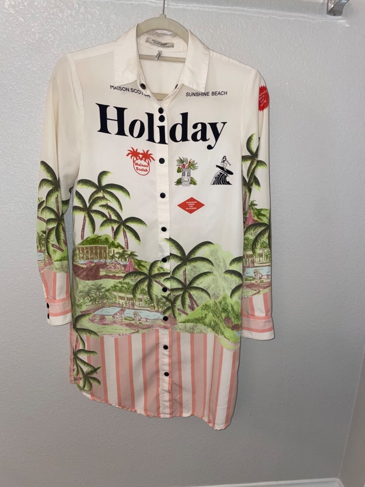 SCOTCH & SODA Maison Scotch Holiday Shirtdress Size xs $238