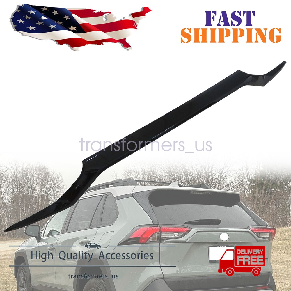 Glossy Black Exterior Rear Trunk Upper Lid Cover Trim For Toyota RAV4 2019-2025