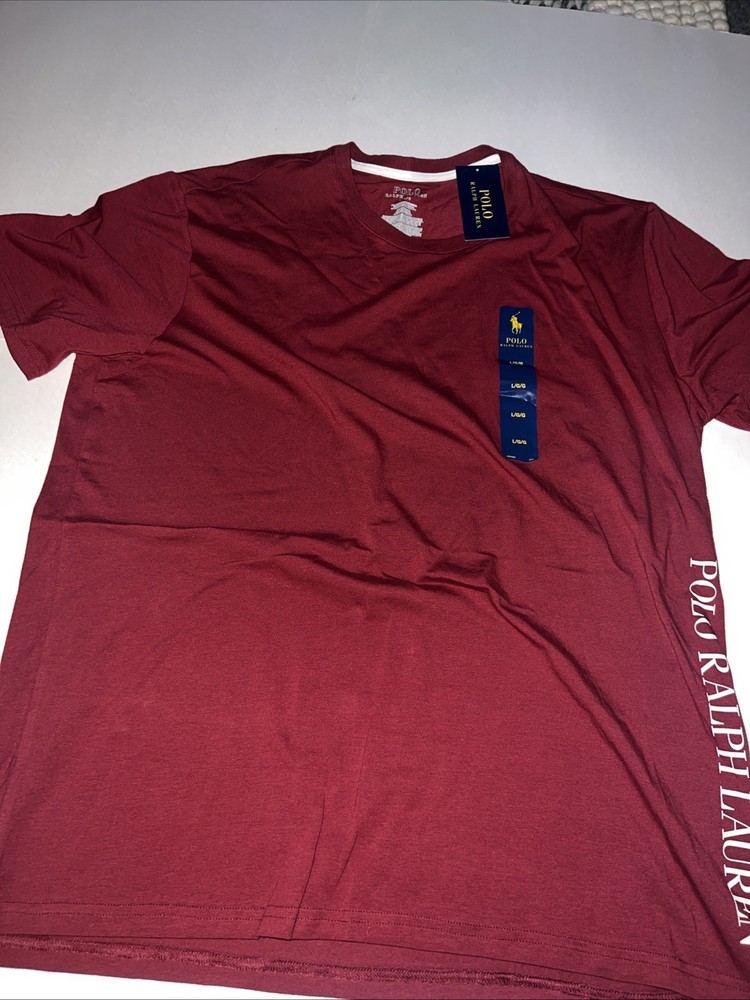 Polo Ralph Lauren Men's Burgundy Cotton Blend Sleep T-Shirt Size L $39 NEW