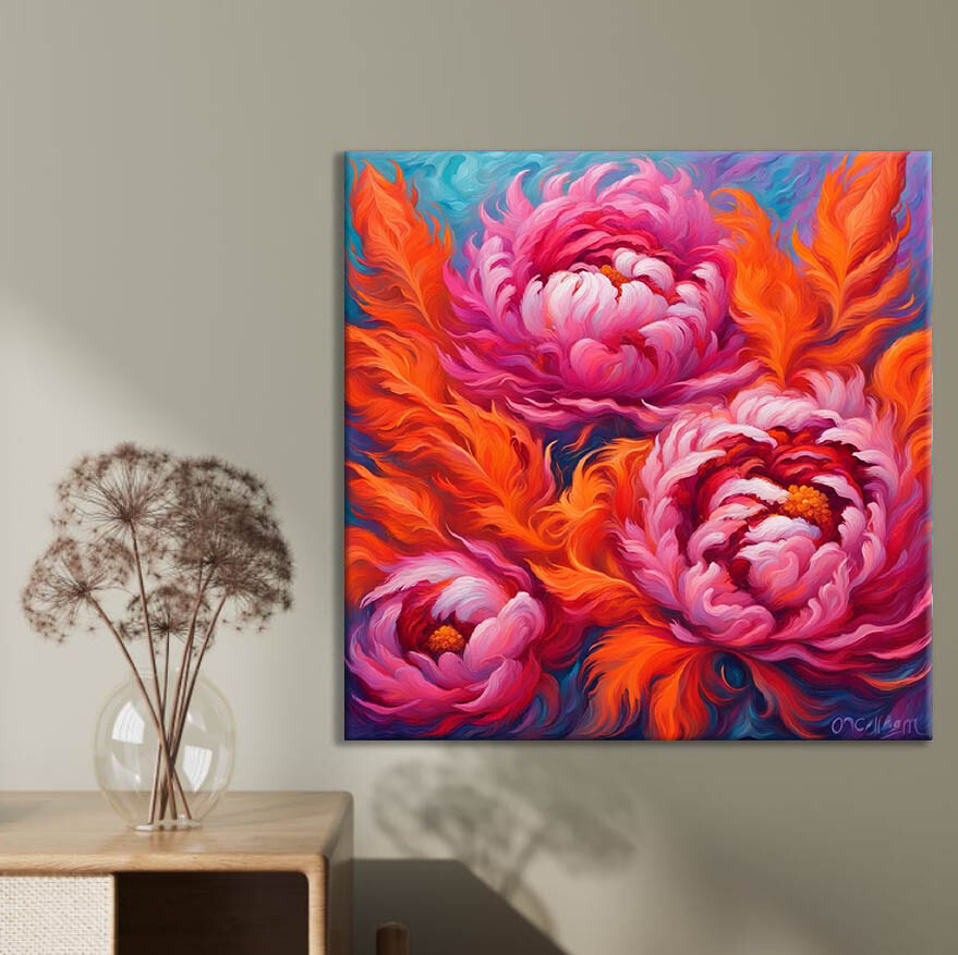 Abstract Feather Flowers Limited Edition High Quality Home Decor Australian Made