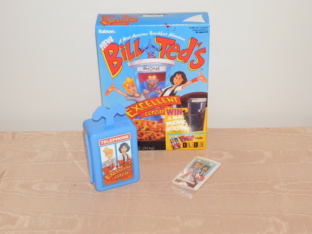 VINTAGE 1991 RALSTON BILL & TED'S EXCELLENT CEREAL BOX *NO CEREAL* NEW OLD STOCK