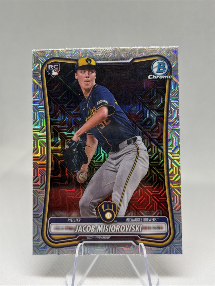 🔥 2026 Bowman Chrome Jacob Misiorowski Mojo Refractor RC Brewers Nice Card 🔥