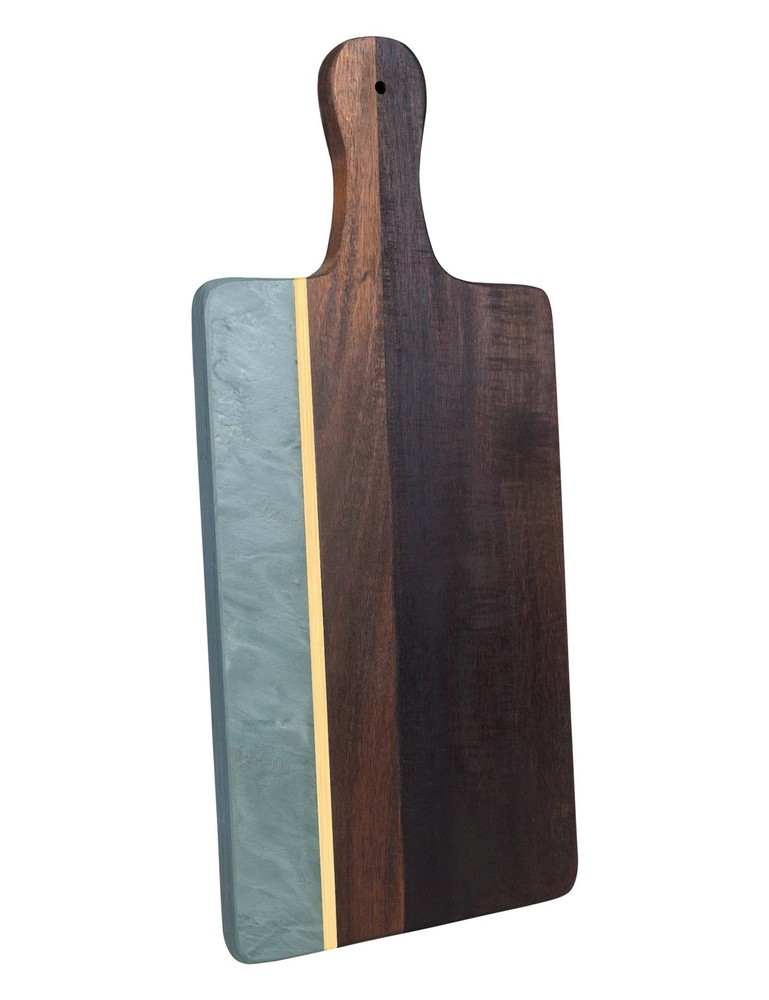 16.5x7 Marble and Wood Cheese Serving Board with Handle