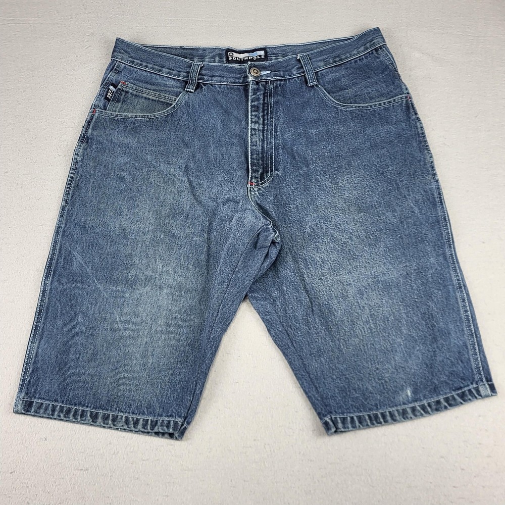 Southpole Denim Shorts Mens 36 Blue Jean Baggy Loose Fit Y2K Hip Hop Skate Style
