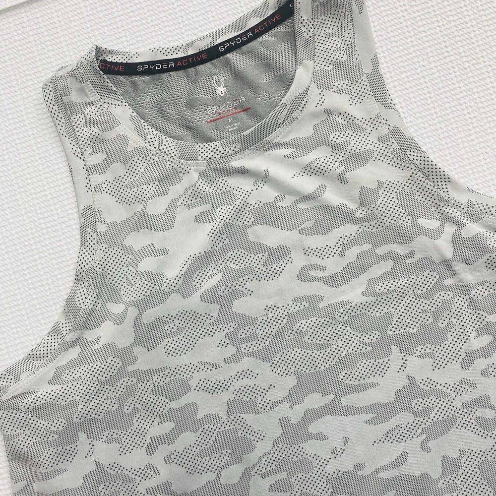 Spyder Active Women’s Tank Top Cropped  Running Grey Camo  M Performance