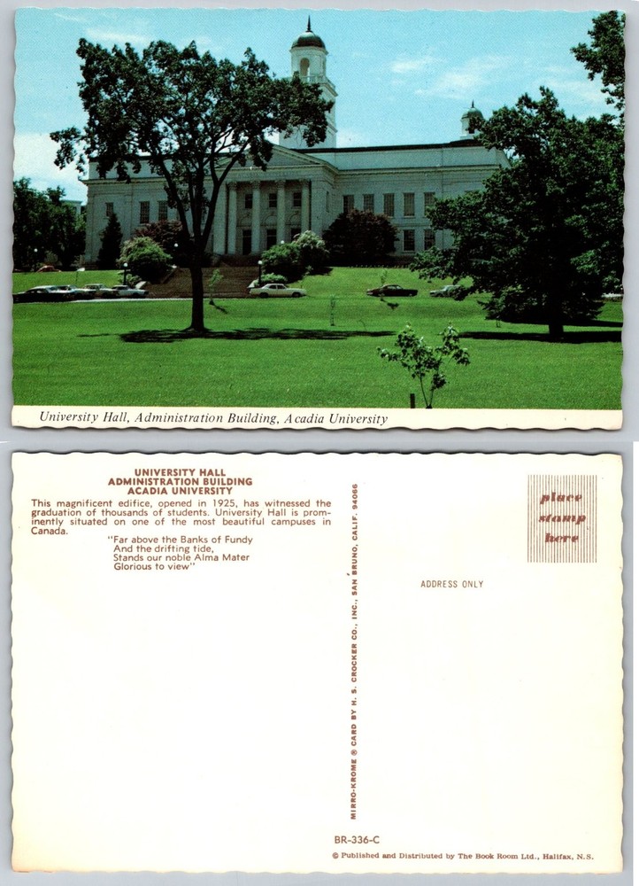 Acadia University University Hall Nova Scotia Canada Mirro-Krome Postcard-image