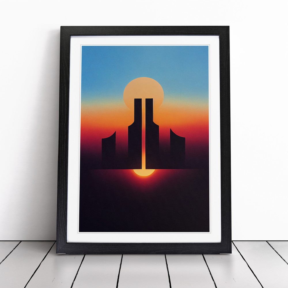 Tremendous Sunset Abstract Wall Art Print Framed Canvas Picture Poster Decor